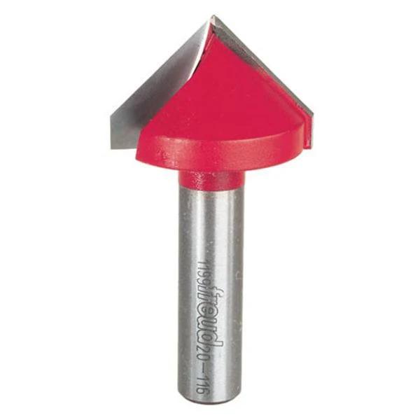 90 Degree V-Groove Router Bit - 1/2" SH - Diameter:1-1/2" - Cutting Length:1" - Length:3"